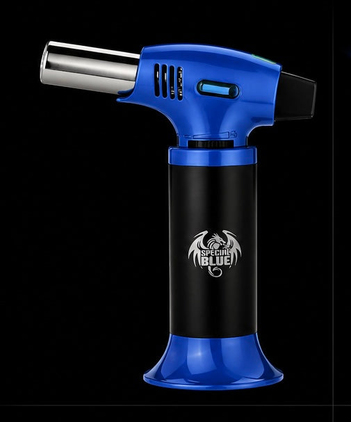 Refillable Butane Torch Lighter – Adjustable Flame (Blue)