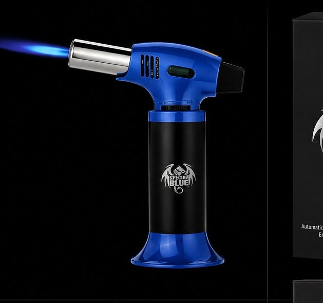 Refillable Butane Torch Lighter – Adjustable Flame (Blue)